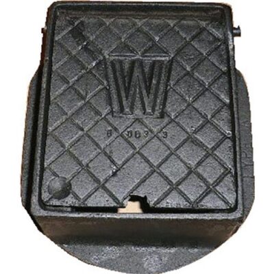 317269 - D110 - Cast Iron Stopcock Box with Hinged Lid - 4.5" x 4.5"