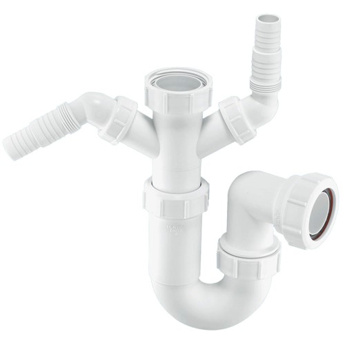 WM11 McAlpine 1.5" Washing Machine Trap with 2 Inlet Connections