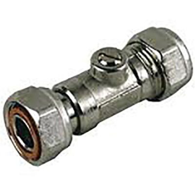 522CP - Compression Straight Service Valve - Chrome Plated - 15mm