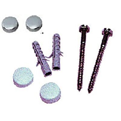 TPS - Toilet Pan Screws Stainless Steel - White and Chrome Plated Caps