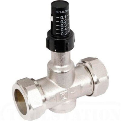BV22S - Straight Auto Bypass Valve - Chrome Plated - 22mm
