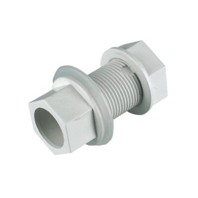 OS14W - FloPlast - Straight Tank Connector - White - 21.5mm