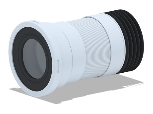 K718RKPEU - KeyPlumb - Straight Flexible WC Pan Connector - 280-550mm