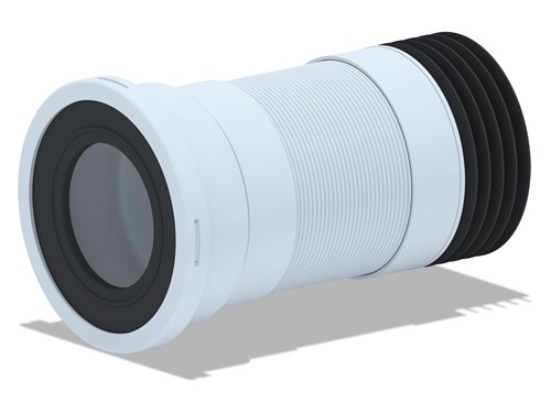 K728RKPEU - KeyPlumb - Straight Flexible WC Pan Connector - 340-870mm